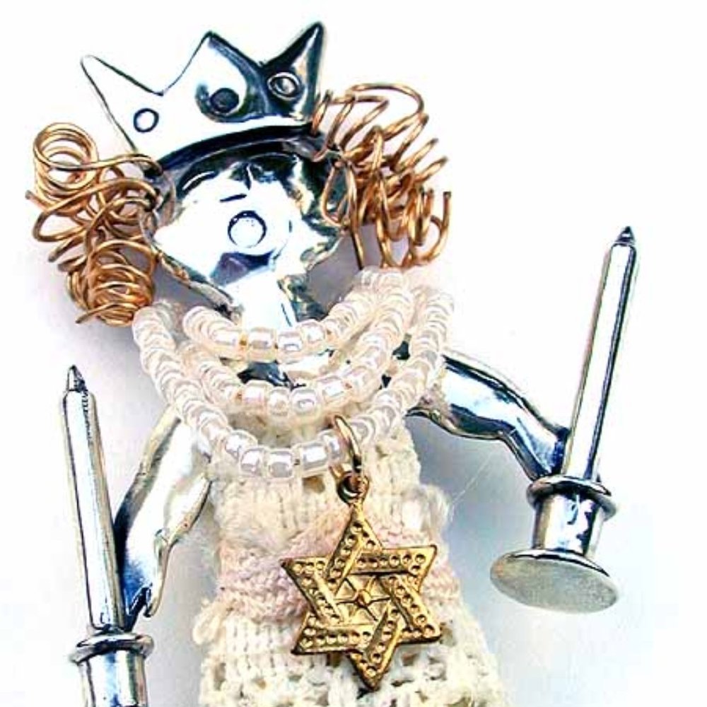 New Handcrafted Judaica "Shabbos Queen" Brooch Pin by jewelry artist Nomi Green